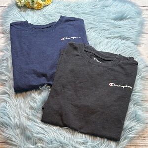 Champion Crewneck Short Sleeve Tees Blue Grey Lot of 2 sz XL
